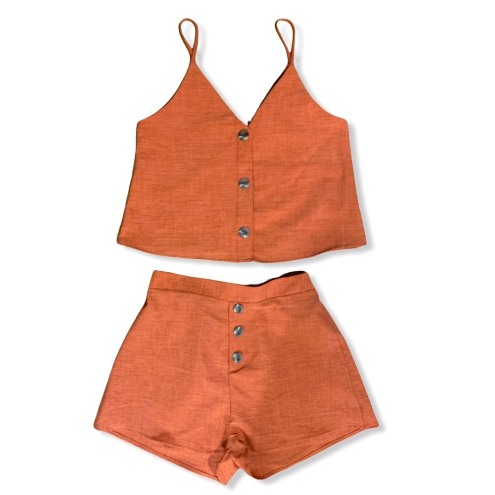 Blue Blush Crop Top & Short Set Size Small